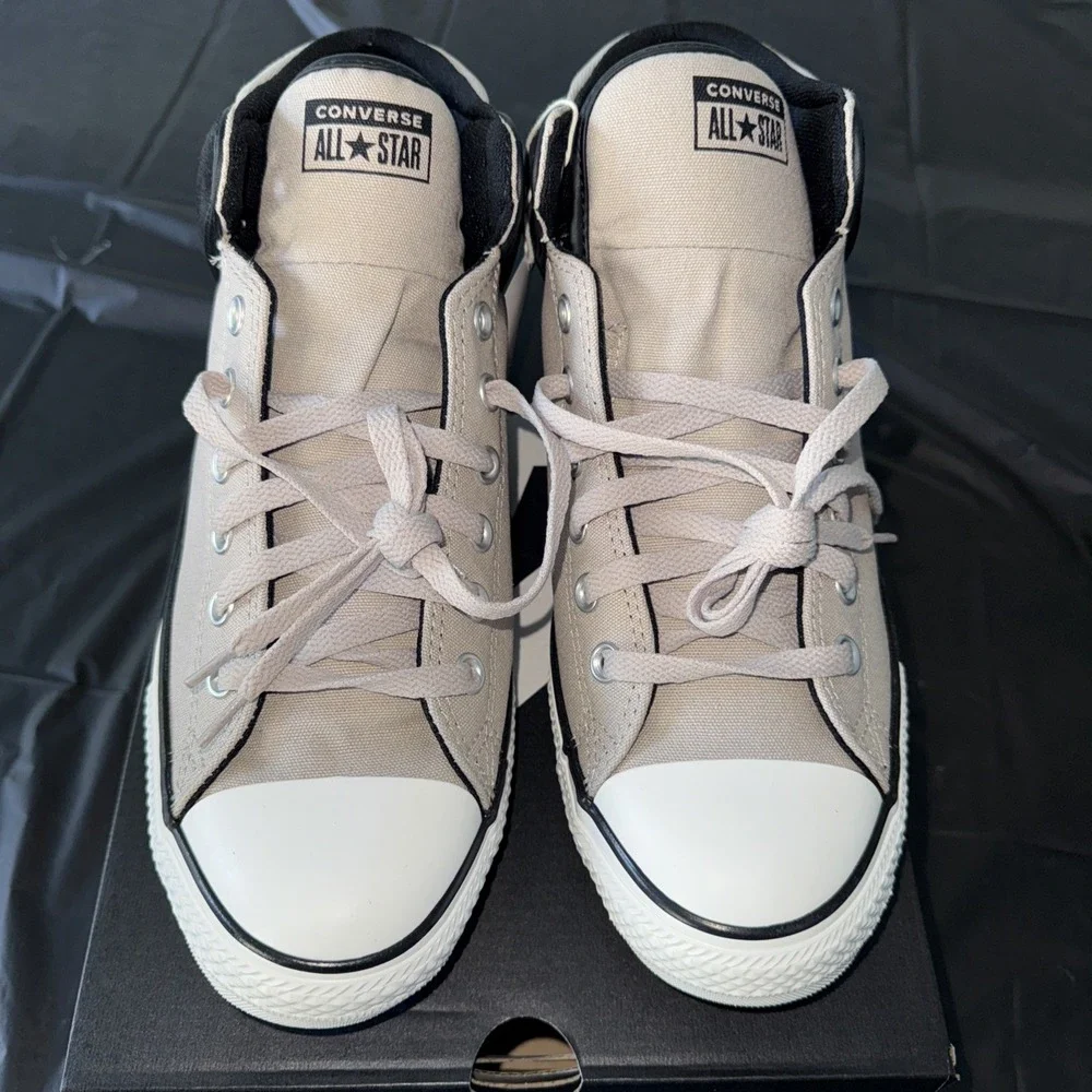 Converse Chuck Taylor All Star High Street Mid Shoe TanBlackWhite Unisex M11 W13 - Picture 2 of 9